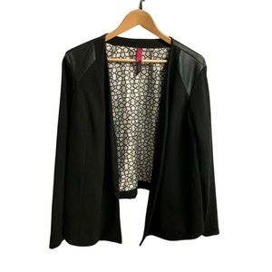 Pure Energy Black Mixed Media Jacket- Size Large